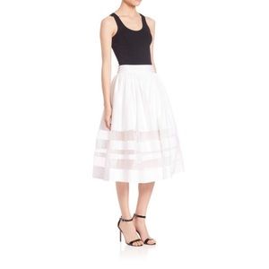 Alice & Olivia white midi skirt